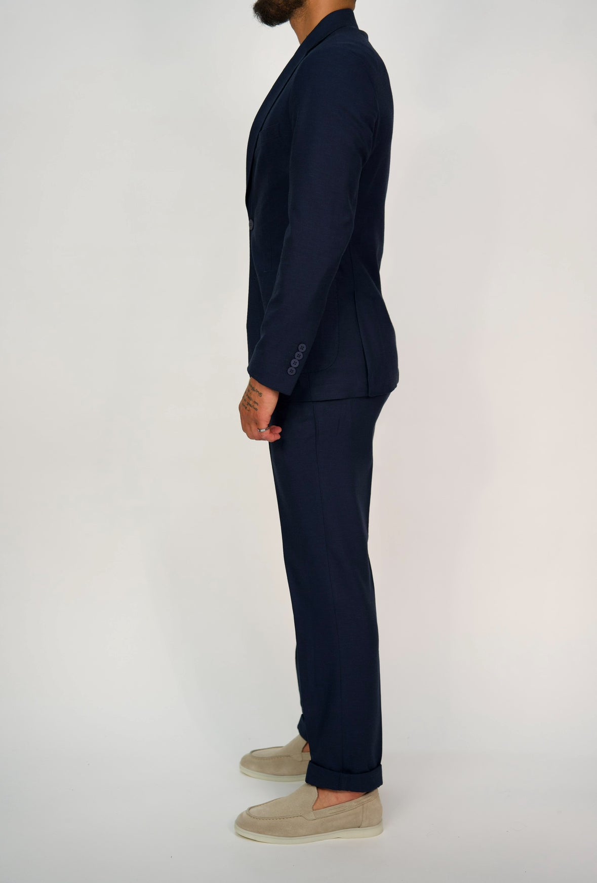 Milano Navy Linen Two-Piece Suit