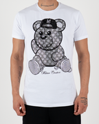 MC Rhinestone Grey Teddy Bear Graphic T-Shirt
