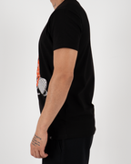 MC Rhinestone Orange Teddy Bear Graphic T-Shirt
