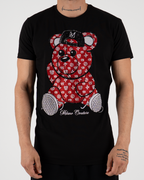MC Rhinestone Red Teddy Bear Graphic T-Shirt