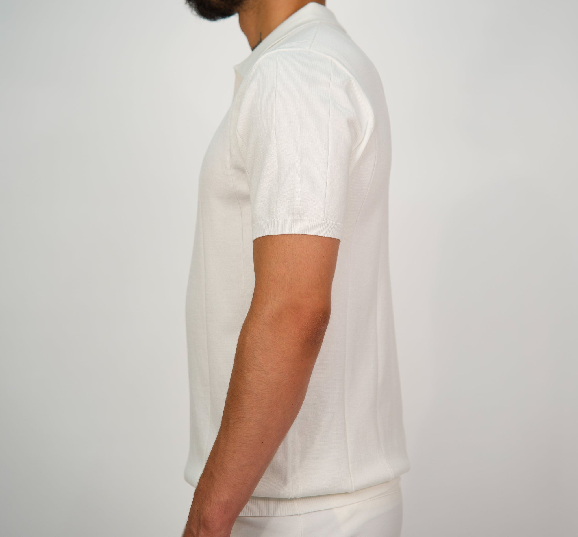 Knitted Cuban Collar Short Sleeve Polo Shirt