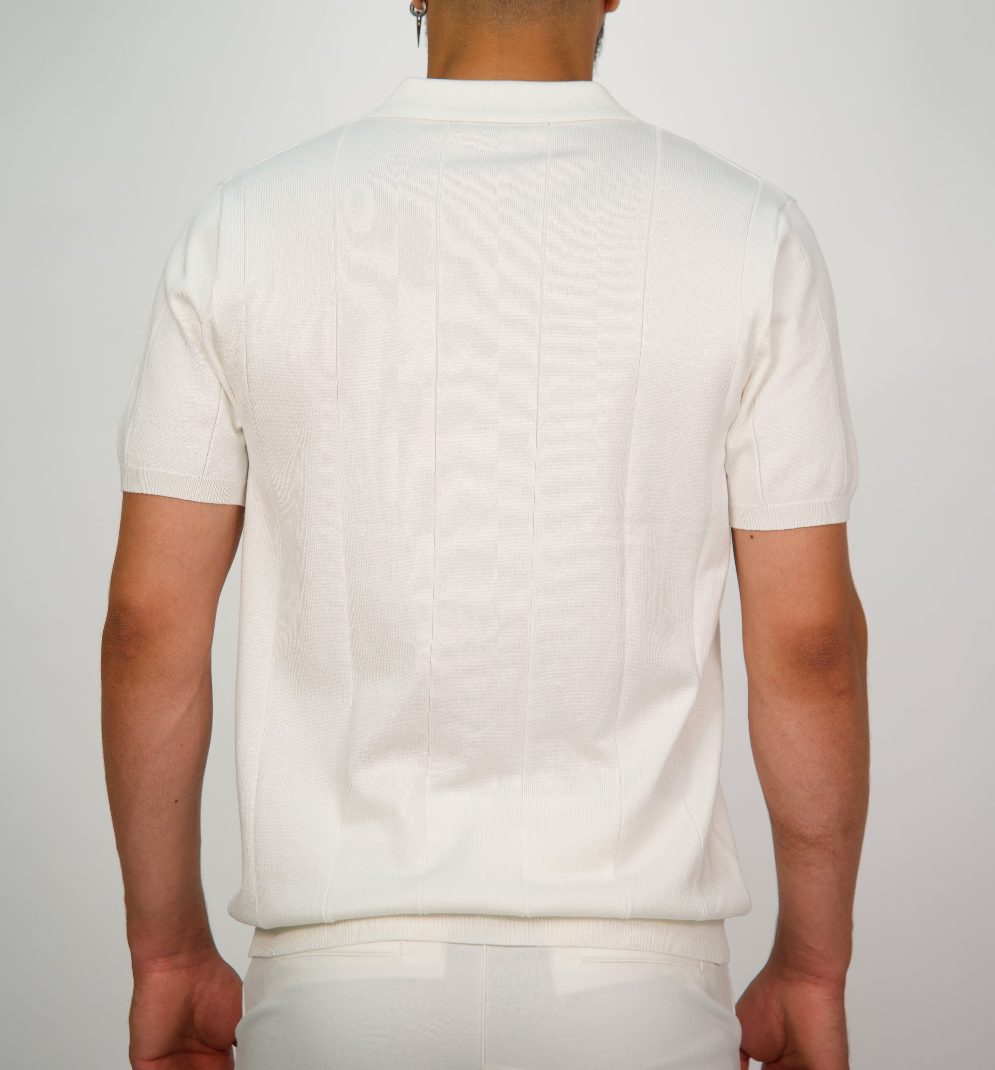 Knitted Cuban Collar Short Sleeve Polo Shirt