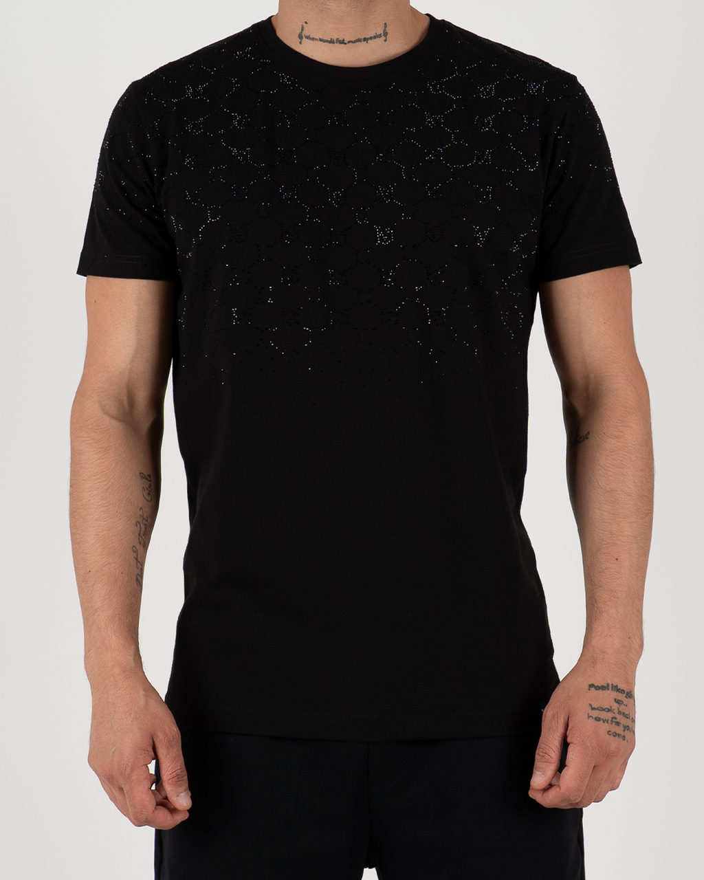 Rhinestone MC Pattern T-Shirt