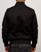 Two-Tone Bomber Jacket with Quilted Sleeves