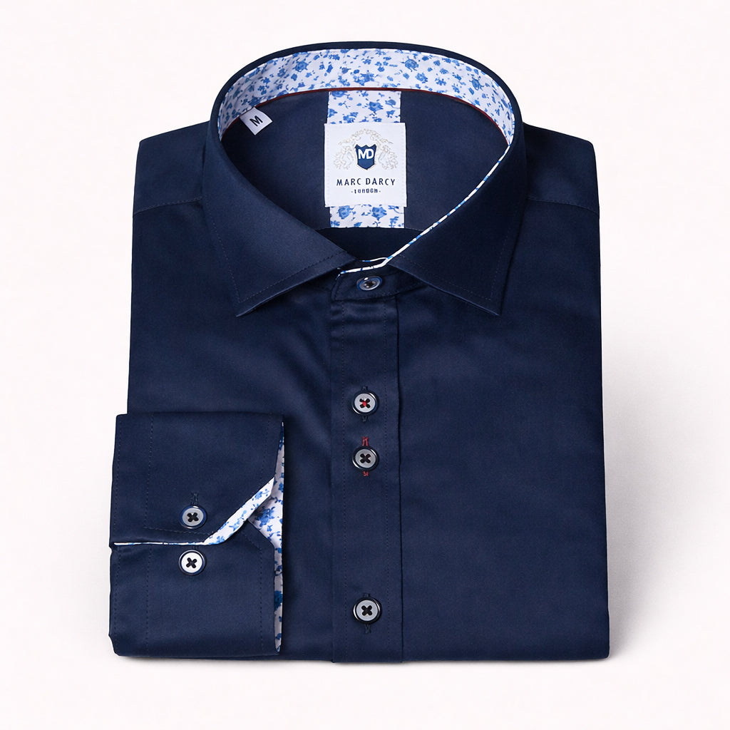 Alfie - Navy Long Sleeve Shirt