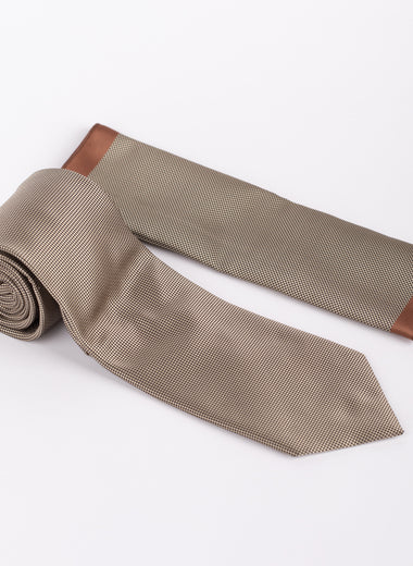 MC Textured - Tie & Pocket Square Set in Beige