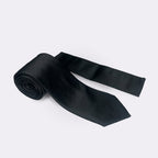 MC Satin - Tie & Pocket Square Set in Black