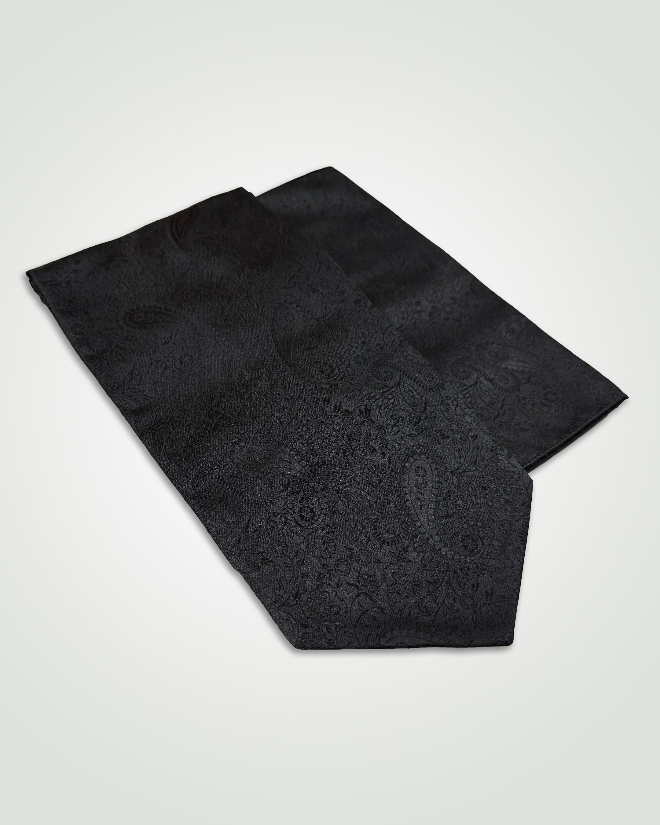 MC Paisley - Cravat & Pocket Square Set in Black