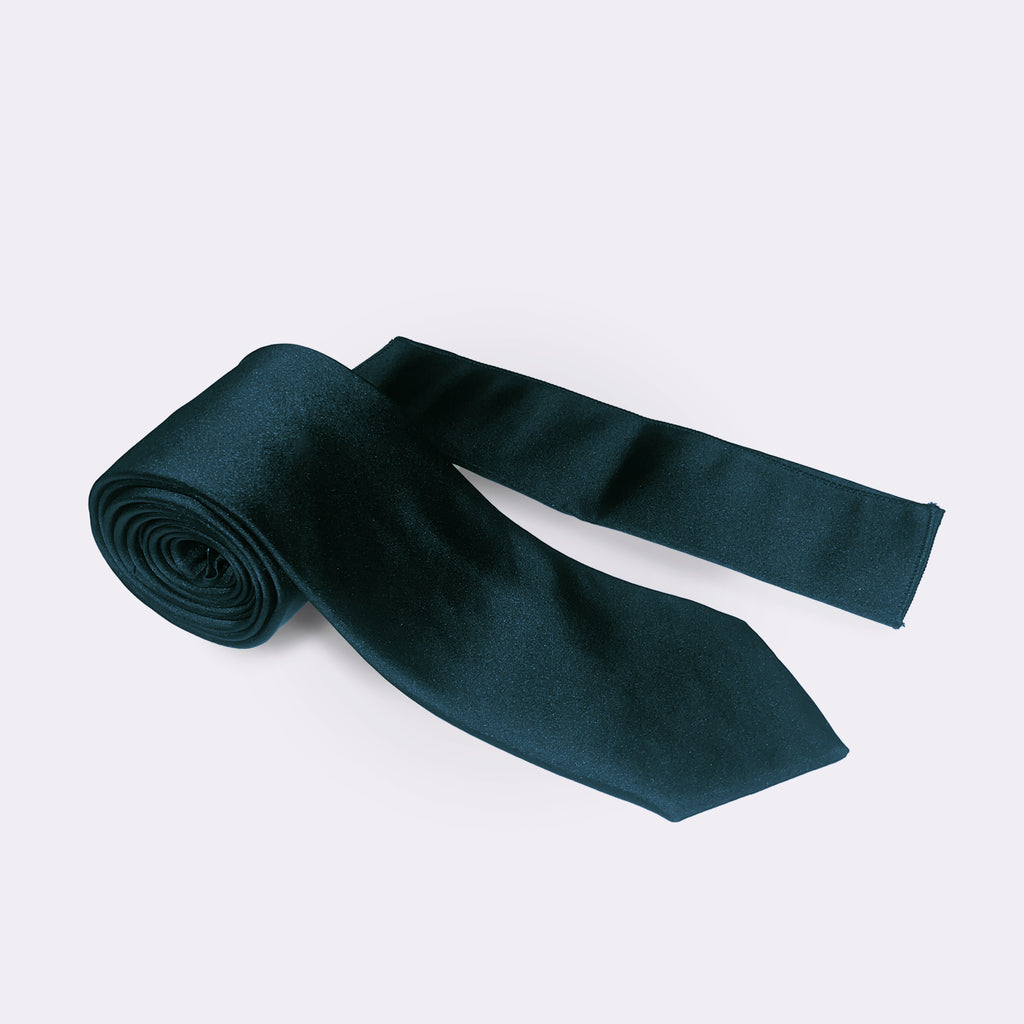MC Satin - Tie & Pocket Square Set in Teal Blue