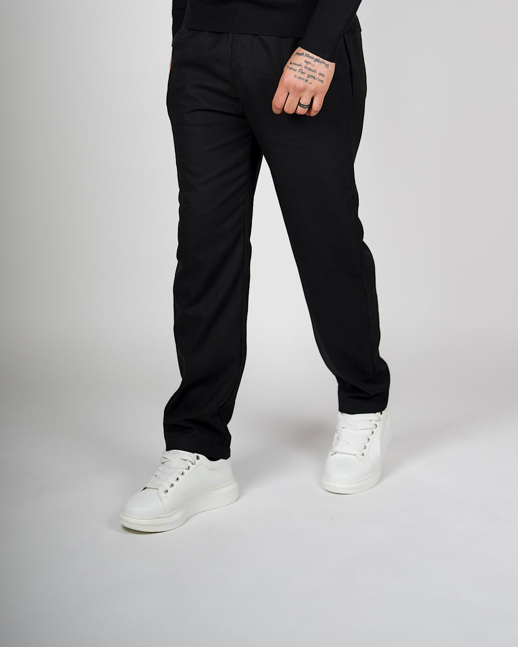Black Linen Casual Trousers