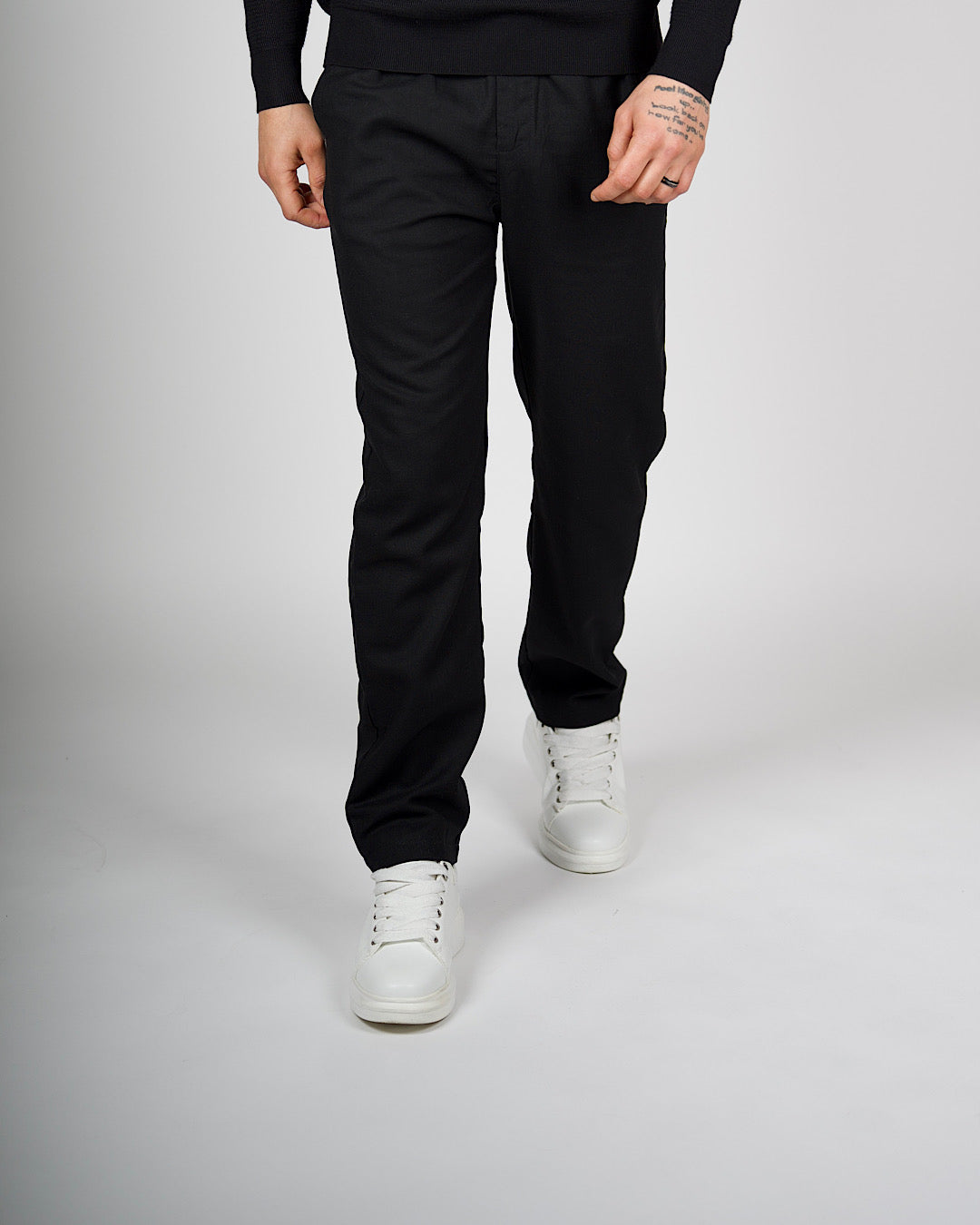 Black Linen Casual Trousers