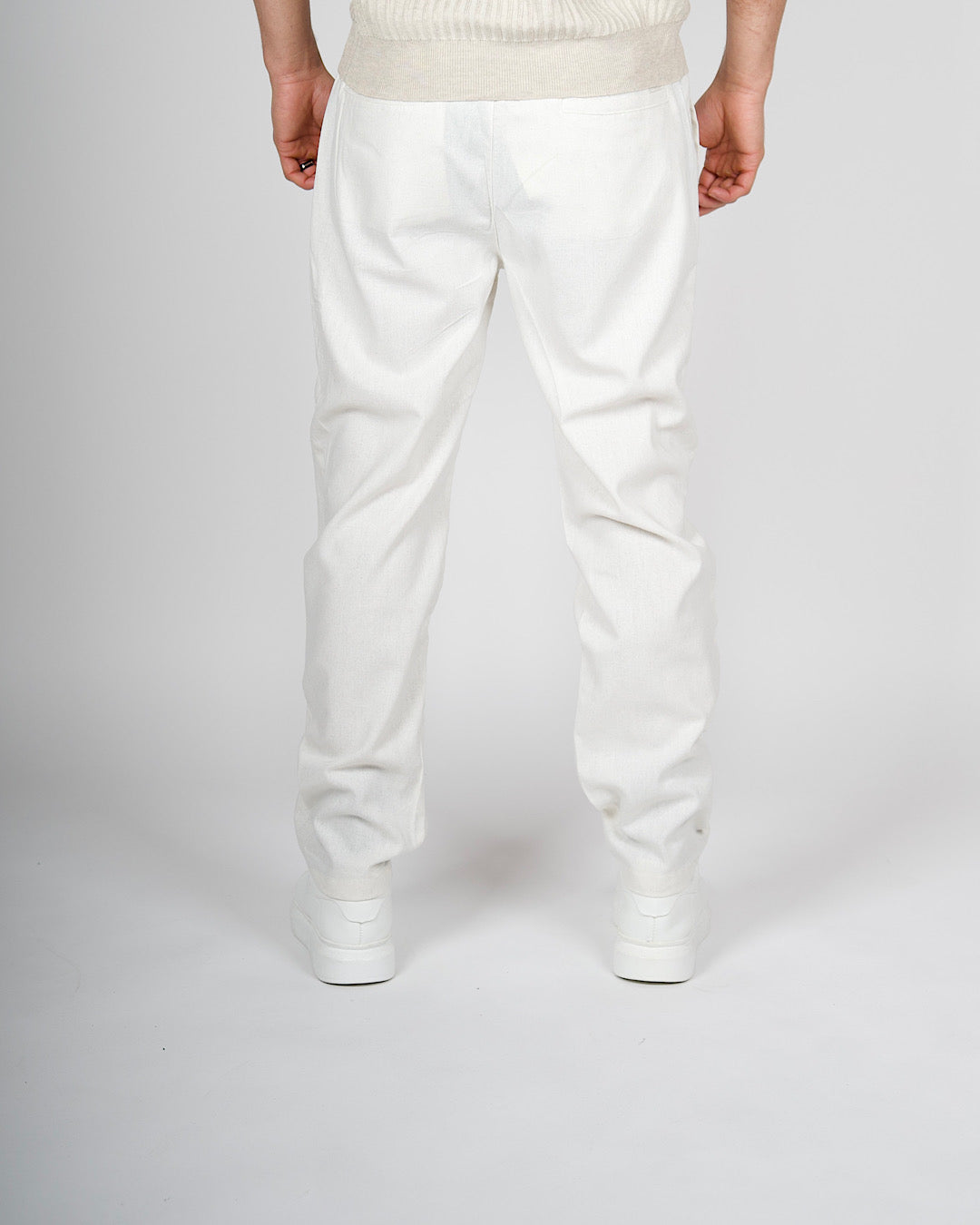 White Linen Casual Trousers
