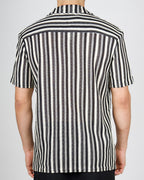 Beige Textured Stripe Resort Shirt