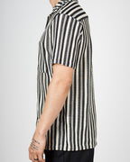 Beige Textured Stripe Resort Shirt