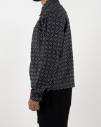 Grey Geometric Print Long Sleeve Shirt