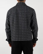 Grey Geometric Print Long Sleeve Shirt