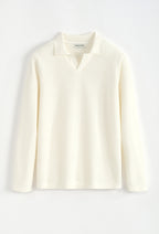 Knit Long Sleeve Polo Sweatshirt