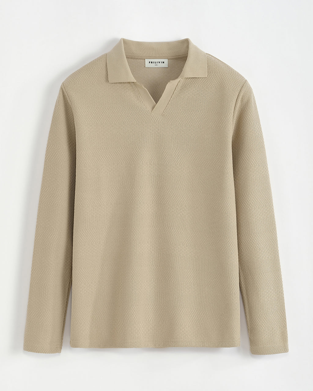 Knit Long Sleeve Polo Sweatshirt