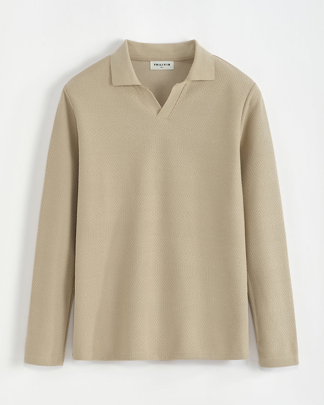 Knit Long Sleeve Polo Shirt