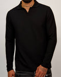 Knit Long Sleeve Polo Shirt