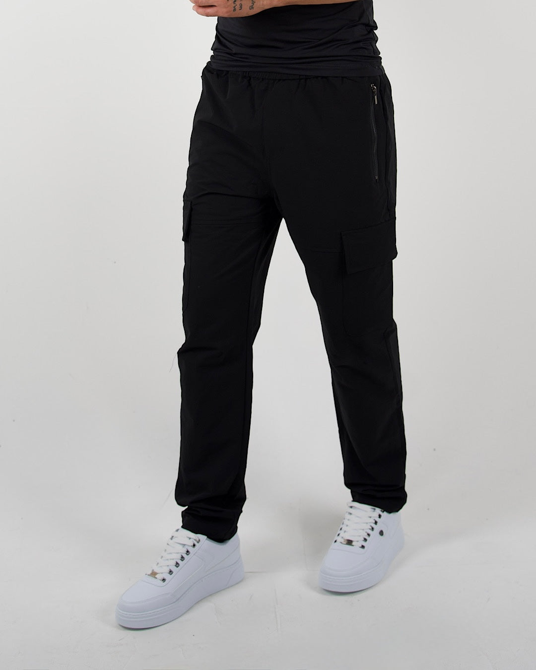 Black Utility Cargo Trousers