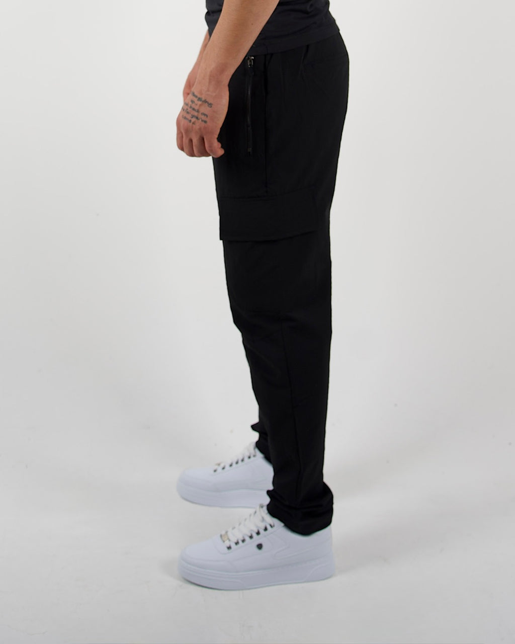 Black Utility Cargo Trousers