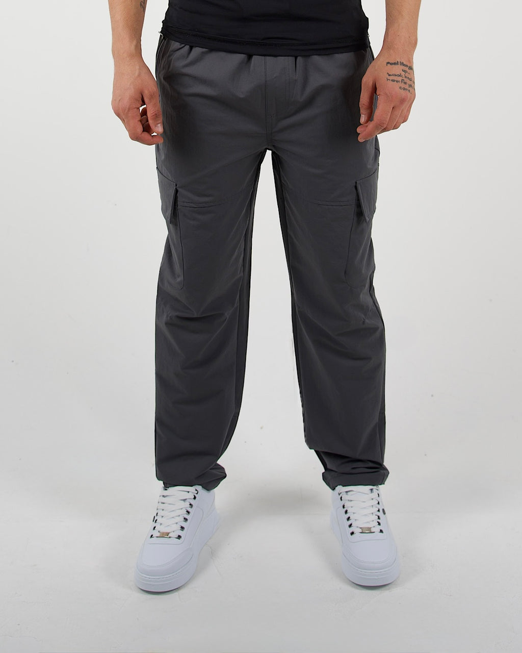Dark Grey Utility Cargo Trousers