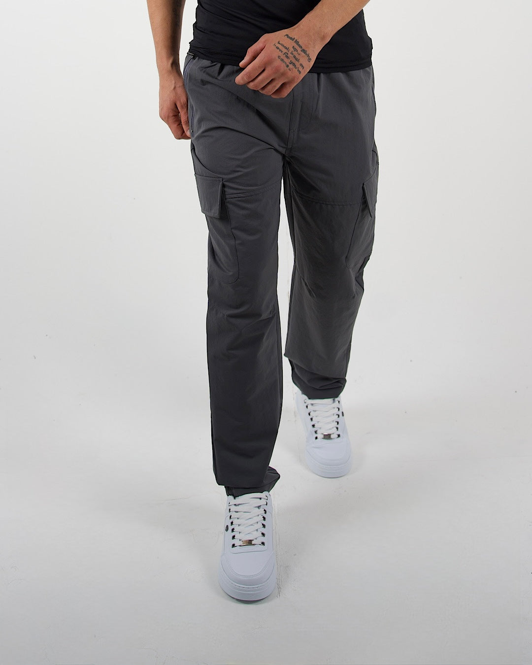 Dark Grey Utility Cargo Trousers
