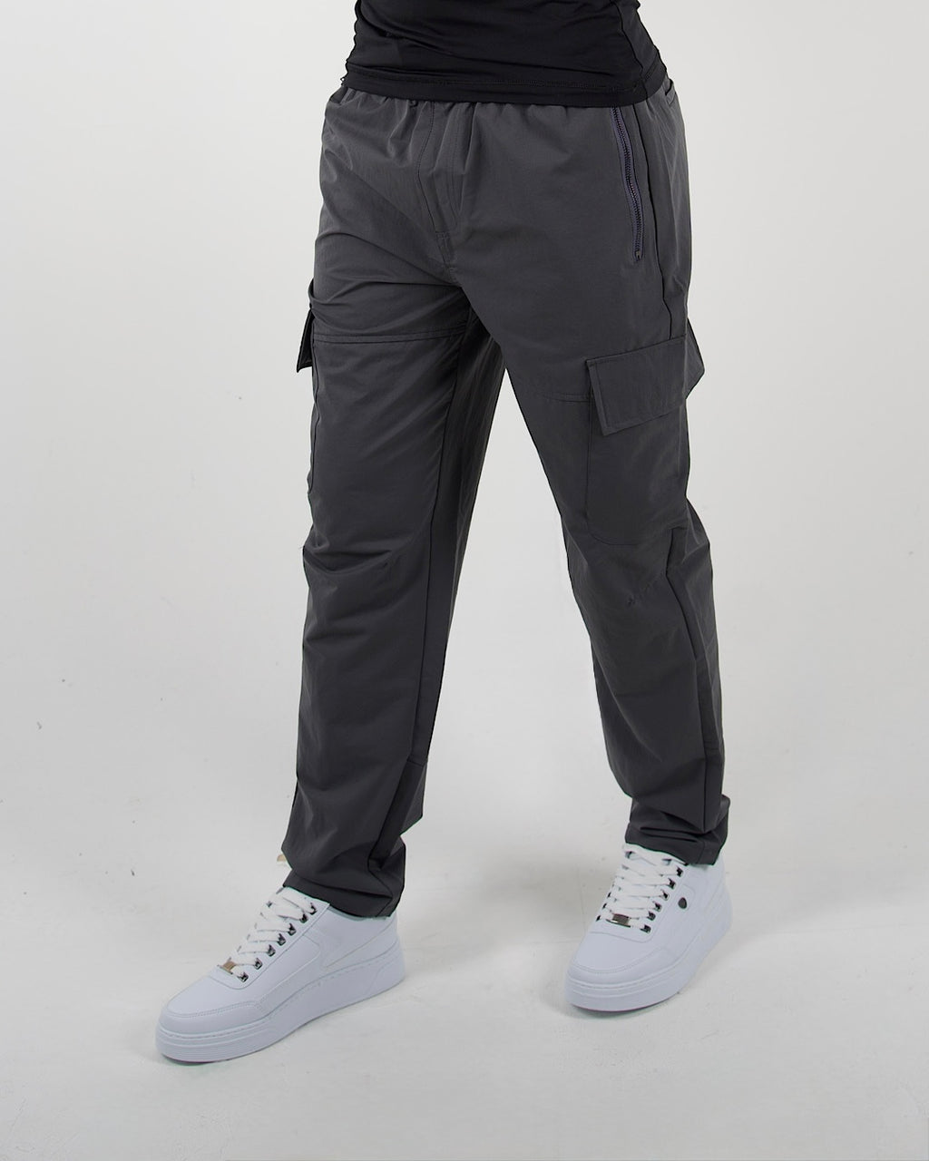 Dark Grey Utility Cargo Trousers