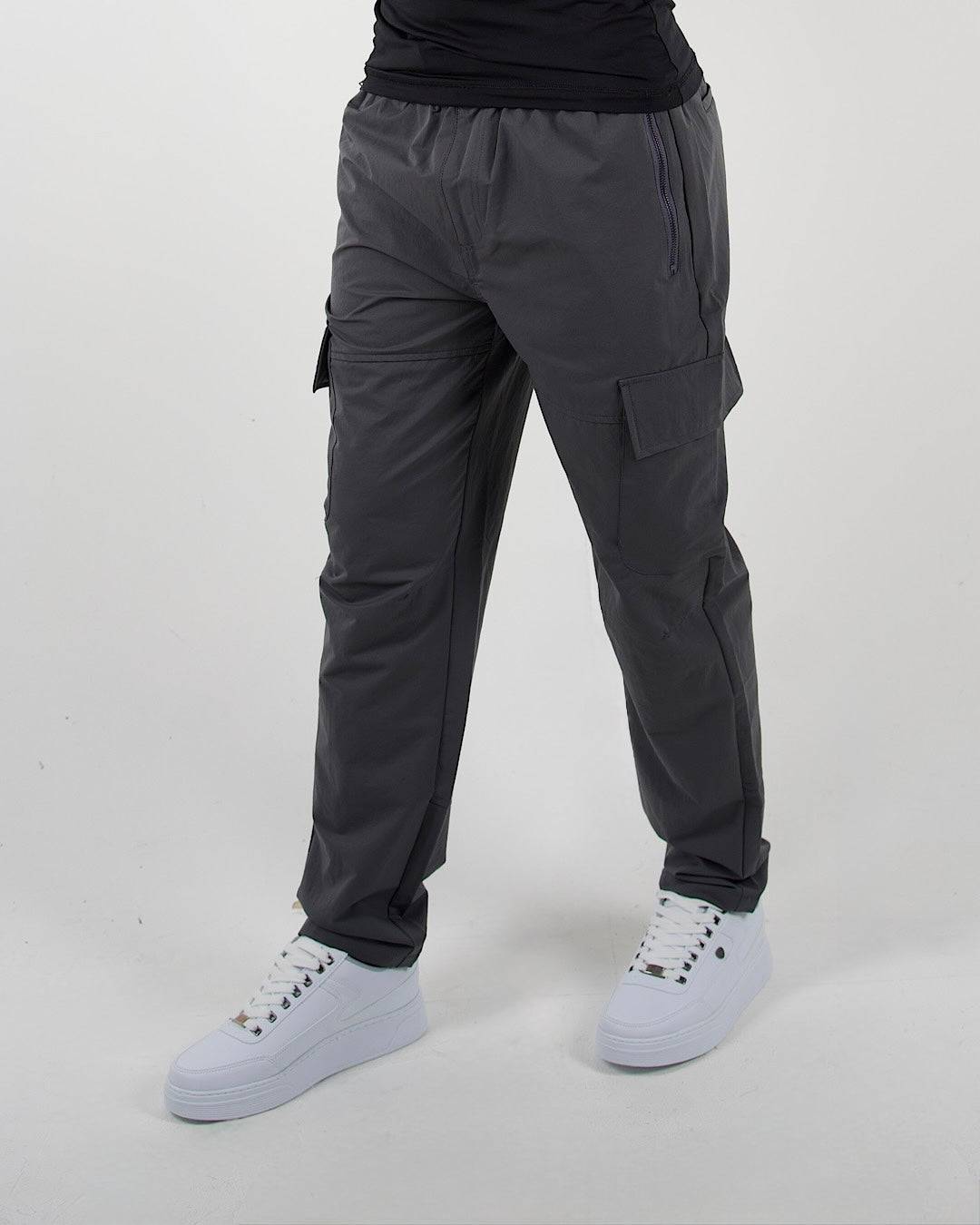 Dark Grey Utility Cargo Trousers