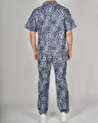 Blue Floral Pattern Shirt & Trouser Set