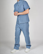 Denim Blue Check Pattern Co-ord Set