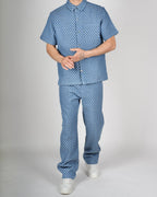 Denim Blue Check Pattern Co-ord Set
