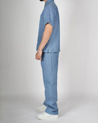 Denim Blue Check Pattern Co-ord Set
