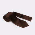 MC Plain - Tie & Pocket Square Set in Brown