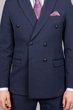 Bromley Navy Check Double Breasted Suit