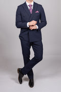 Bromley Navy Check Double Breasted Suit