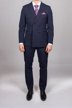 Bromley Navy Check Double Breasted Suit