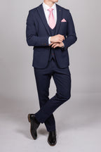 Bromley Navy Check Three Piece Suit