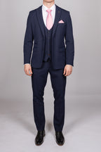Bromley Navy Check Three Piece Suit