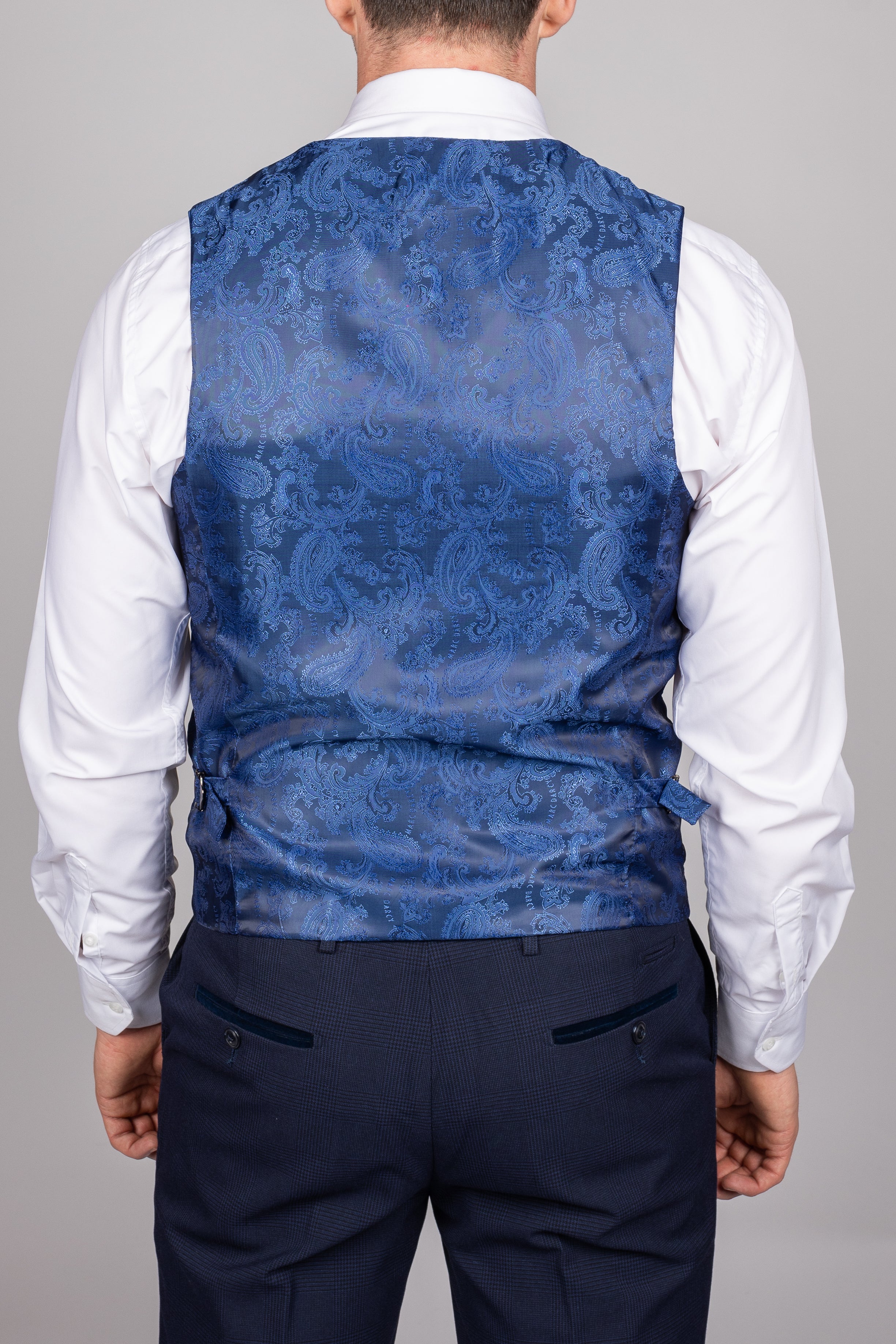 Bromley Navy Check Three Piece Suit