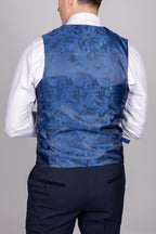 Bromley Navy Check Three Piece Suit