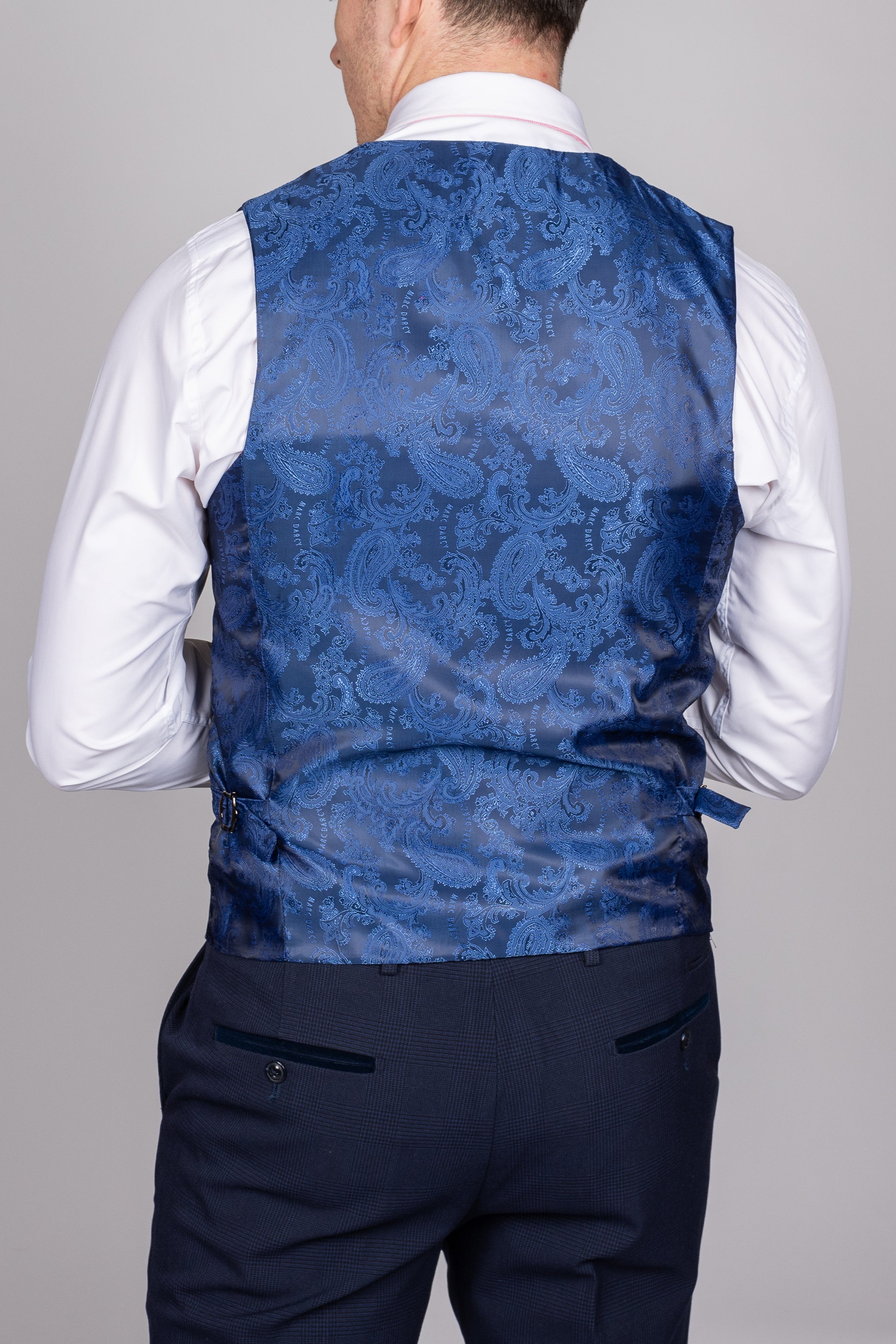Bromley Navy Check Three Piece Suit