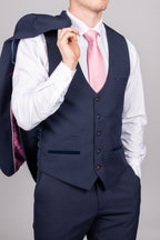 Bromley Navy Check Three Piece Suit