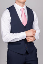 Bromley Navy Check Three Piece Suit