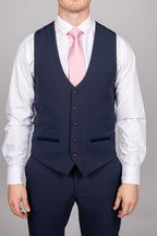 Bromley Navy Check Three Piece Suit