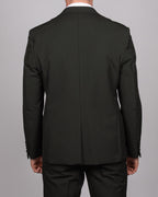 Bromley - Olive Green Double Breasted Check Blazer
