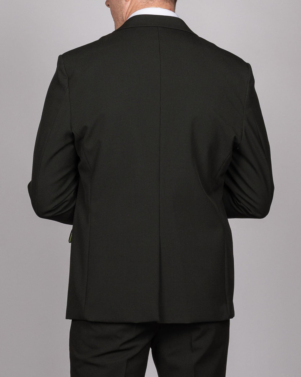 Bromley - Olive Green Double Breasted Check Blazer