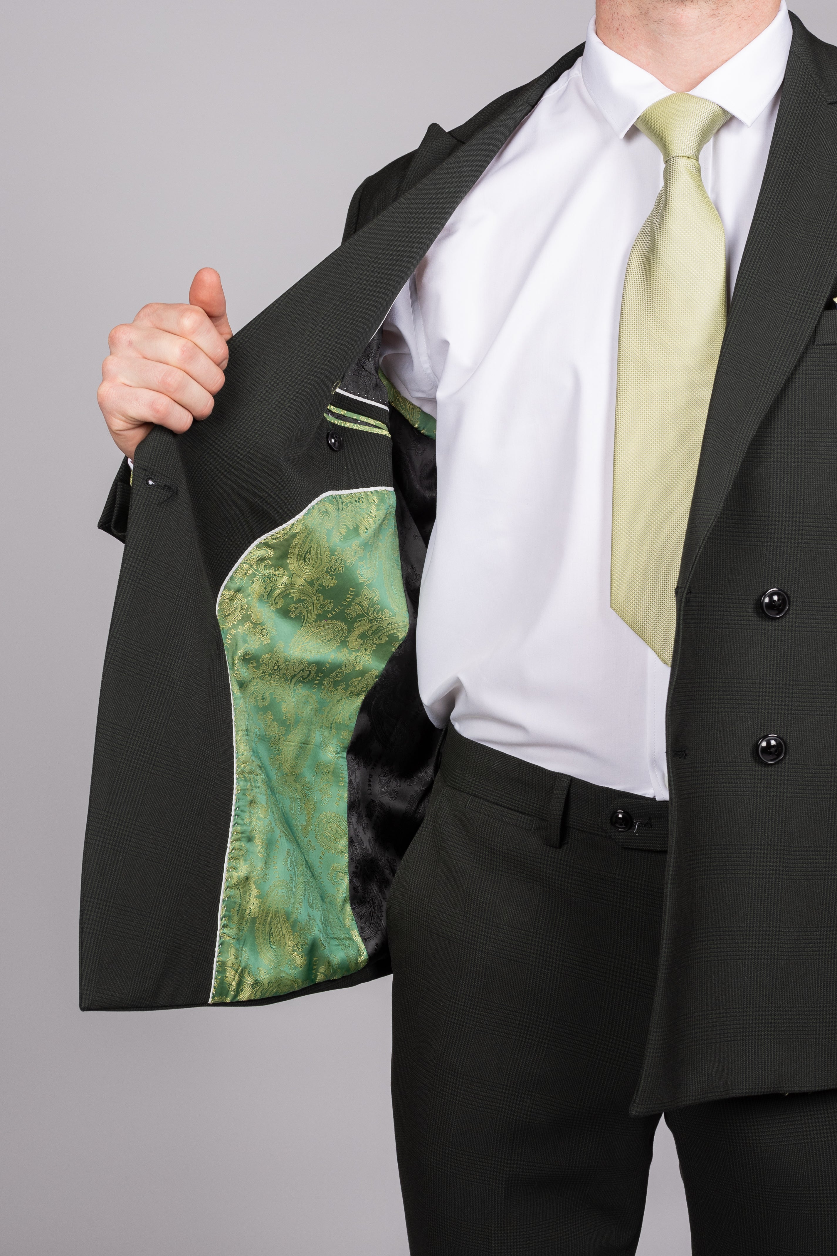 Bromley Olive Double Breasted Suit