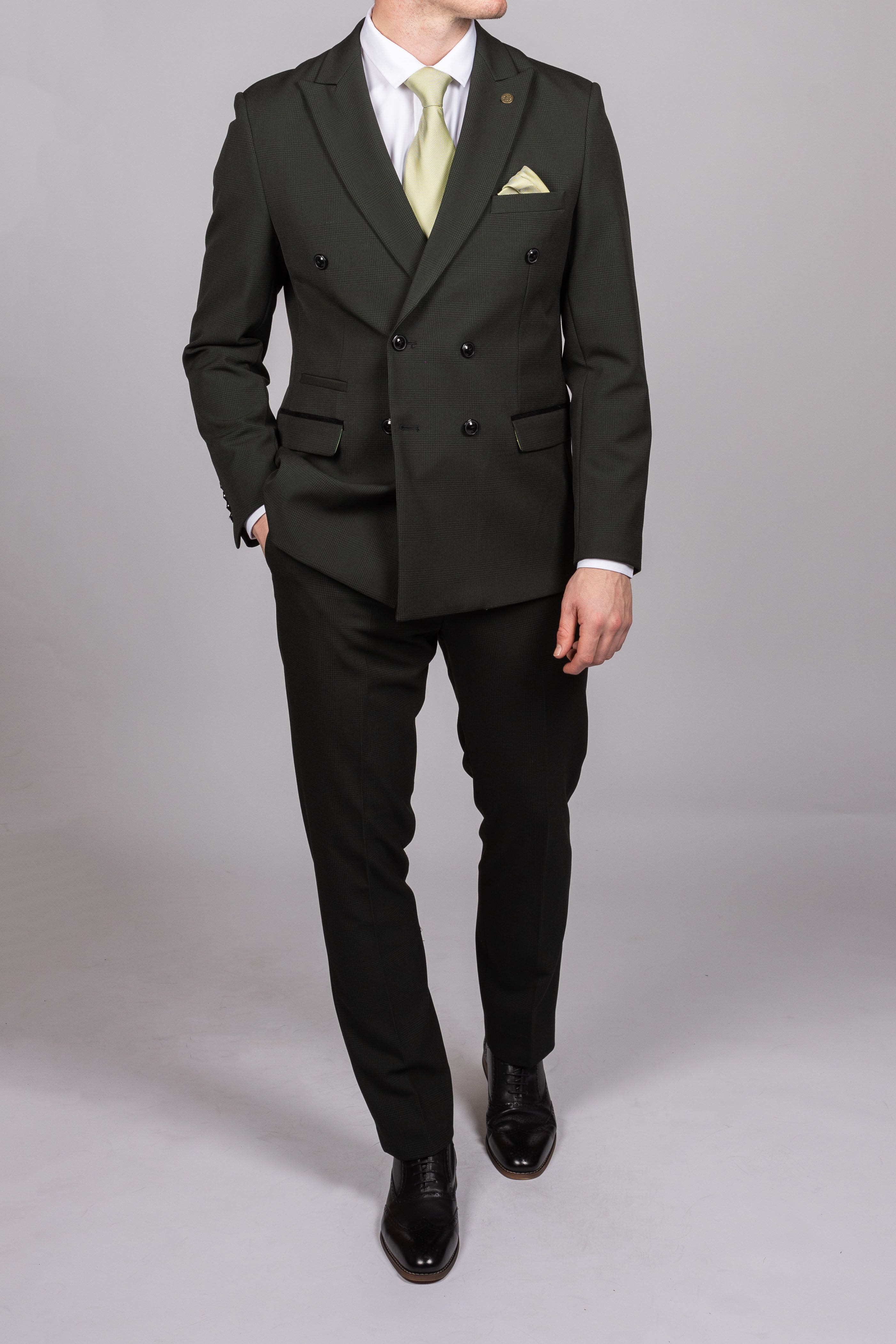 Bromley Olive Double Breasted Suit